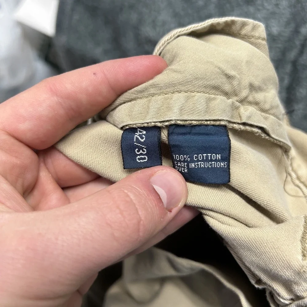 Polo Ralph Lauren Mens Size 42X30 Beige Vintage Cargo Pants (U3)